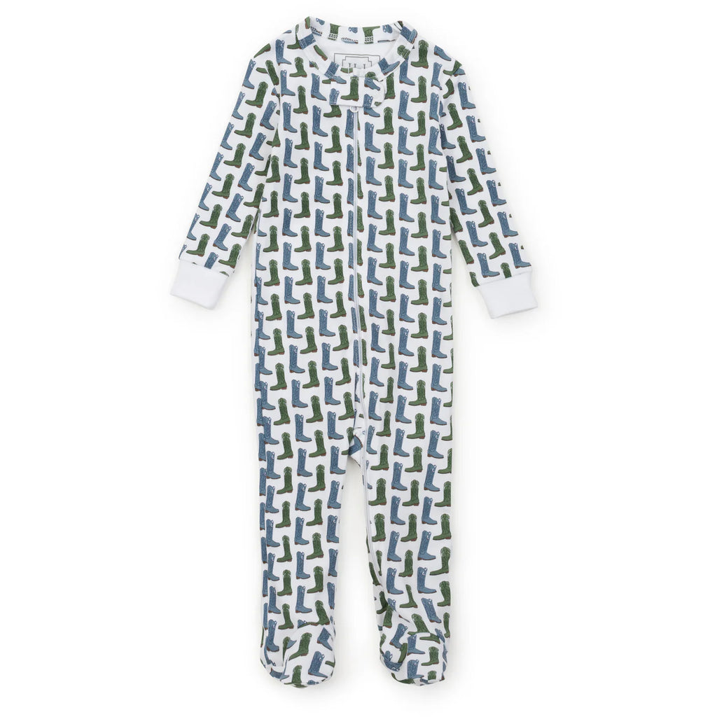 Parker Zipper Pj- Blue Cowboy Boots (0/3,3/6m)