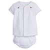 Pinpoint Layette Knit Set- Mallard (3m)